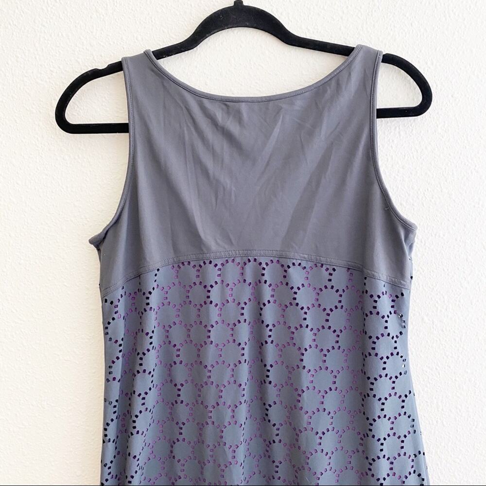 Title Nine Sleeveless Illusion Eyelet Dress, Gray/Purple, Size Md, Athleticwear - Picture 7 of 8